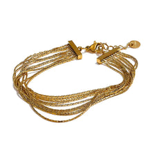 Charger l'image dans la galerie, Bracelet Cascade multichaînes - Acier doré ou argenté