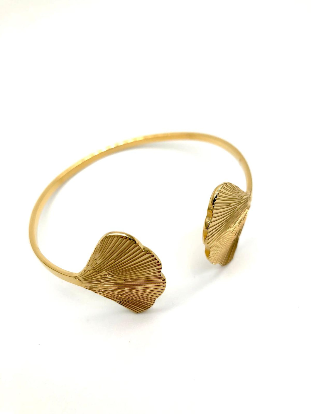 Bracelet Jonc Ginkgo - Acier inoxydable doré