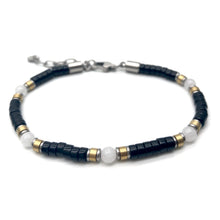 Charger l'image dans la galerie, Bracelet Black &amp; White - homme agate noire et jade blanc – District Steel
