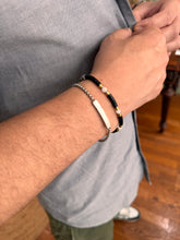 Charger l'image dans la galerie, Bracelet Black &amp; White - homme agate noire et jade blanc – District Steel
