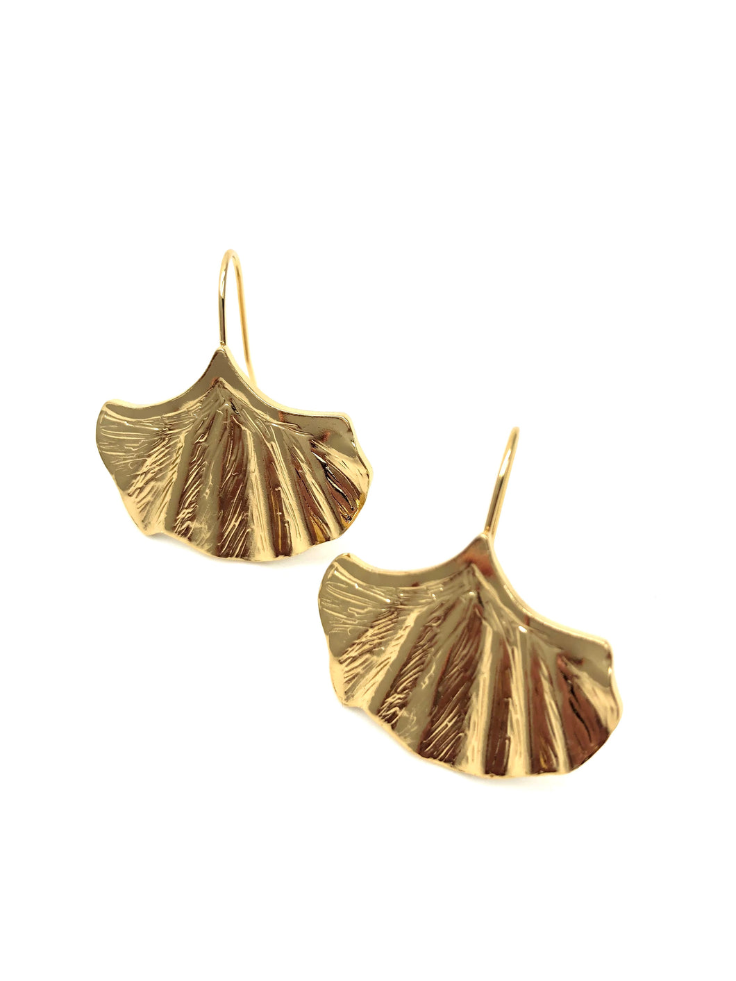 Boucles d’oreilles Ginkgo – Acier inoxydable doré
