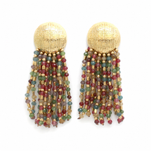 Charger l'image dans la galerie, Boucles d’oreilles franges multicolores en pierres teintées
